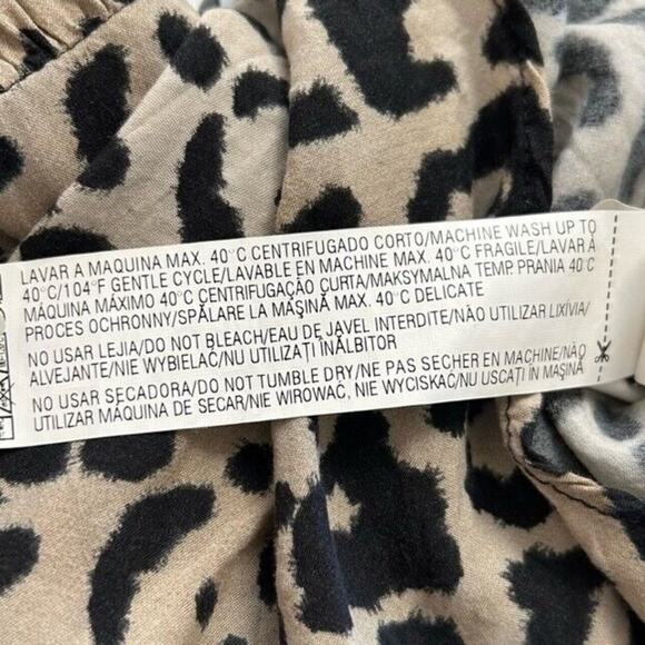 Zara Dress Women's Size XS 3/4 Sleeve Leopard Print Mini Wrap Front - Picture 9 of 9